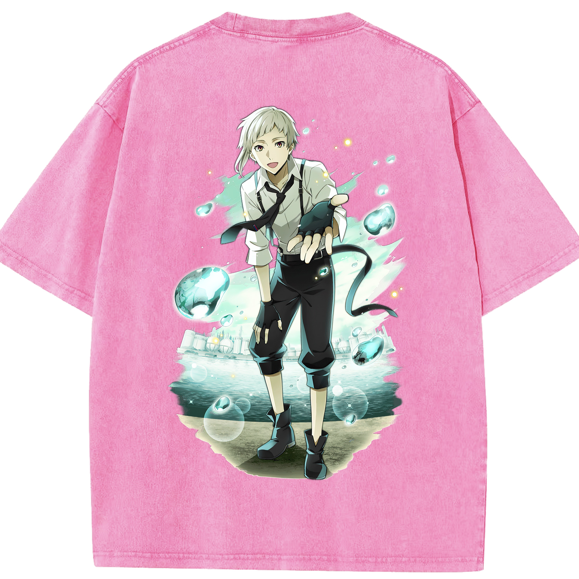 （画像用） 文豪ストレイドッグス Bungo Stray Dogs 綿100% ヴィンテージ風 半袖Tシャツ（背面プリント）
